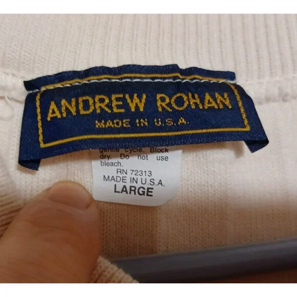 Andrew Rohan Mens TeamstersSweater Vest Size Large Black Tight Knit Embroidered - Picture 3 of 4